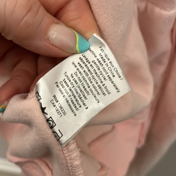 Pam + Gela Terry Zip Hoodie & Pants Two Piece Set Flared Zoe Pink Size Small - Picture 10 of 12